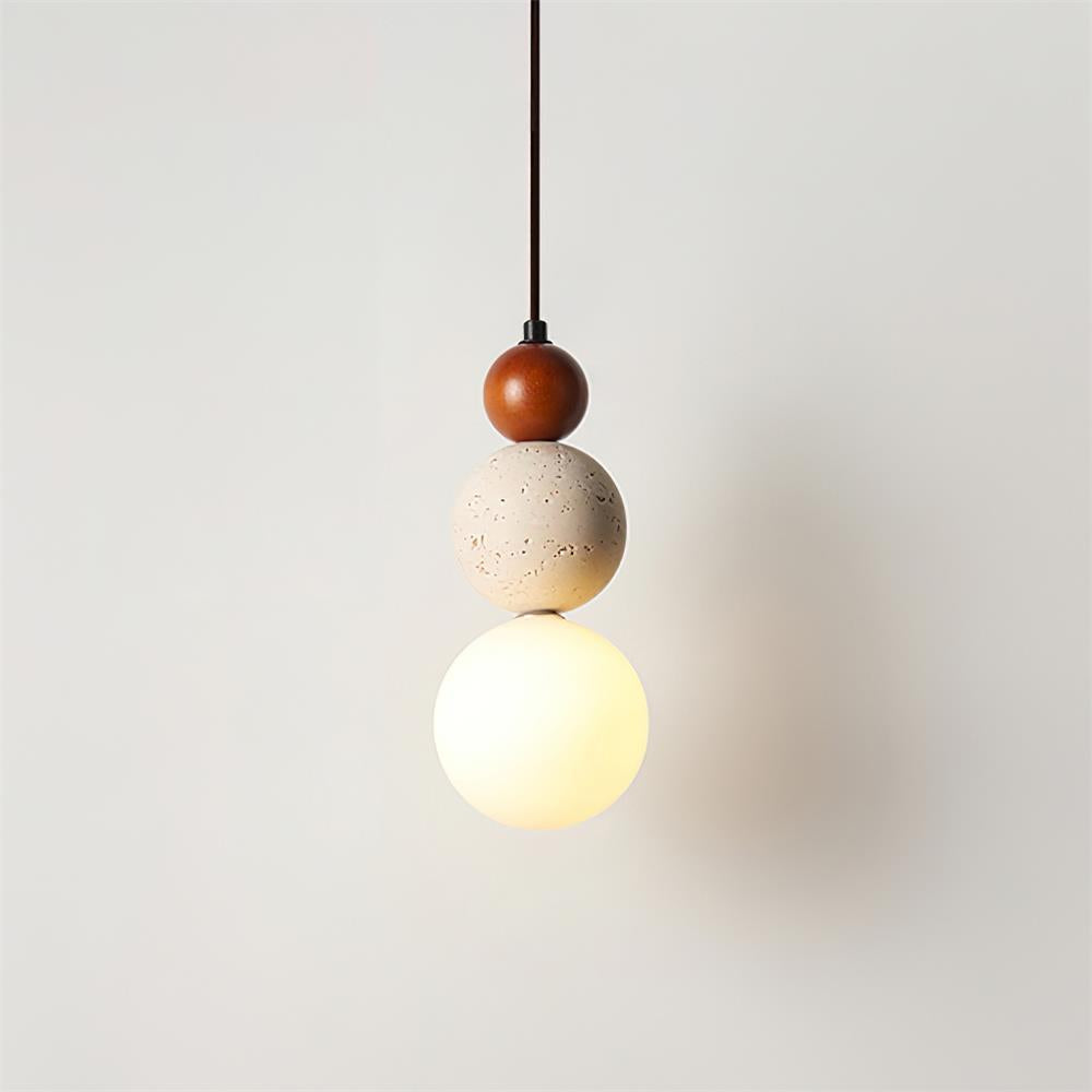 Trio Orb Travertine Pendant Lamp — product view 16