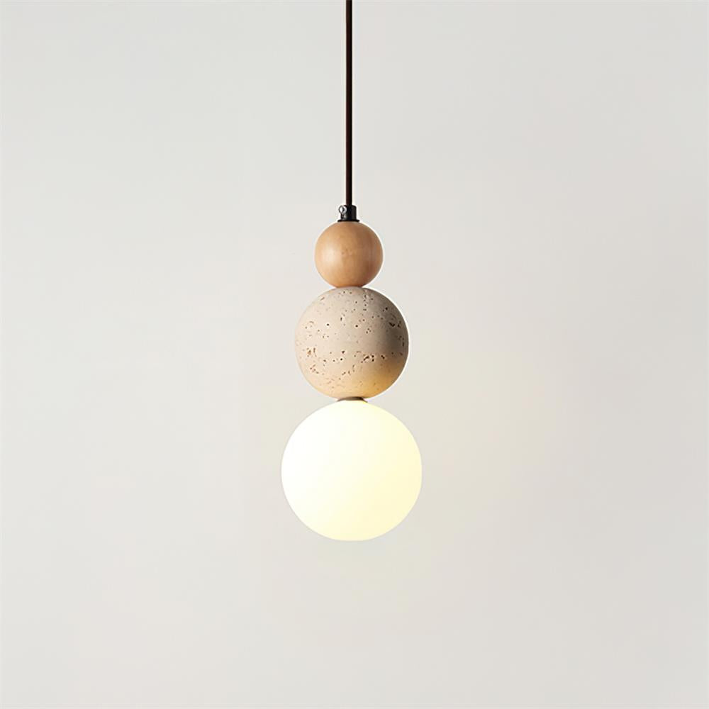Trio Orb Travertine Pendant Lamp — product view 17