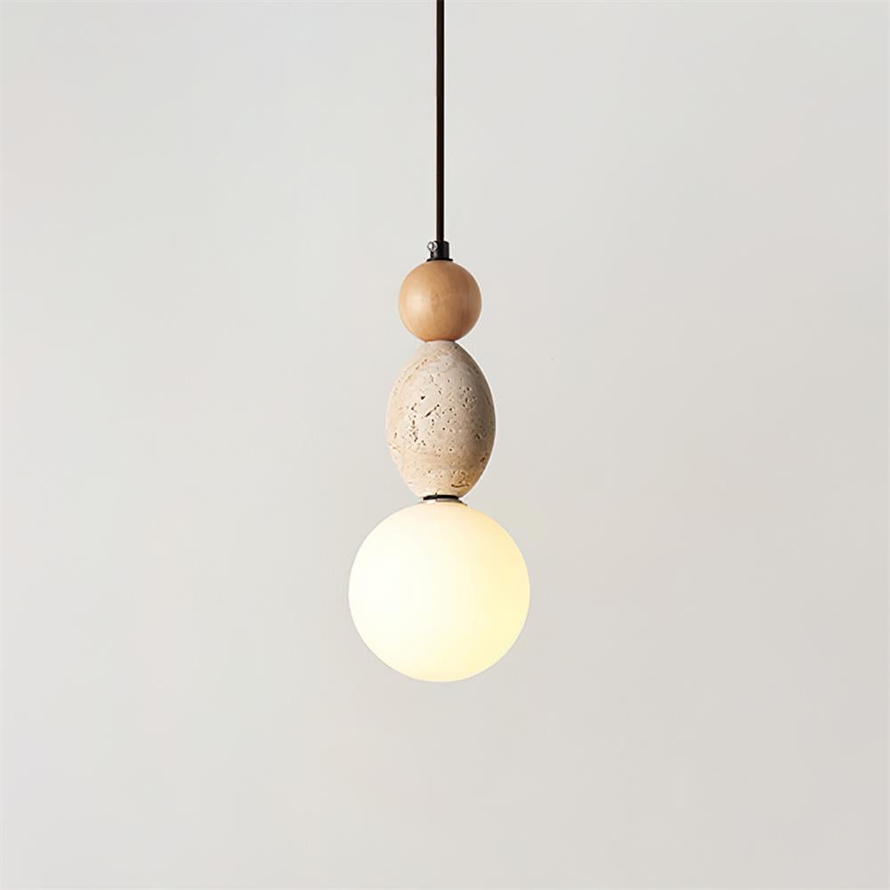 Trio Orb Travertine Pendant Lamp — product view 18