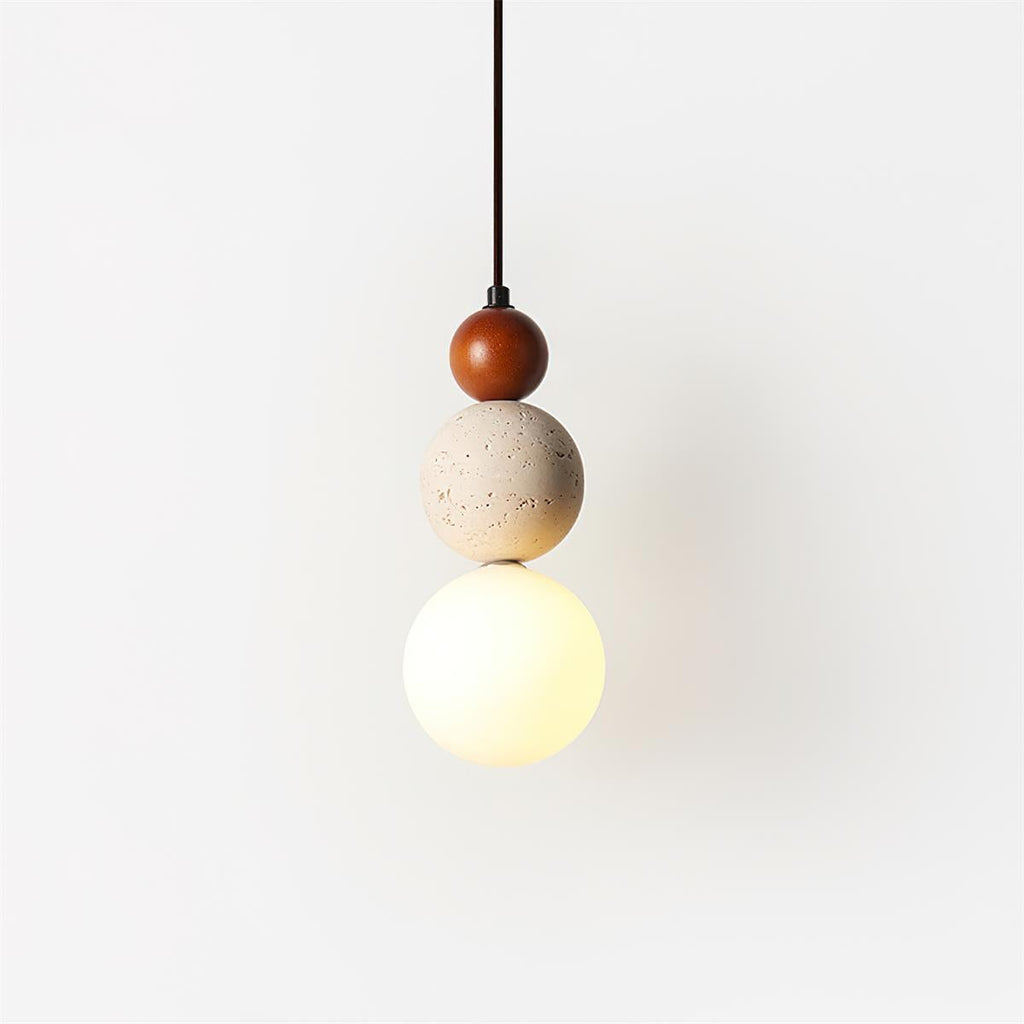 Trio Orb Travertine Pendant Lamp — product view 19