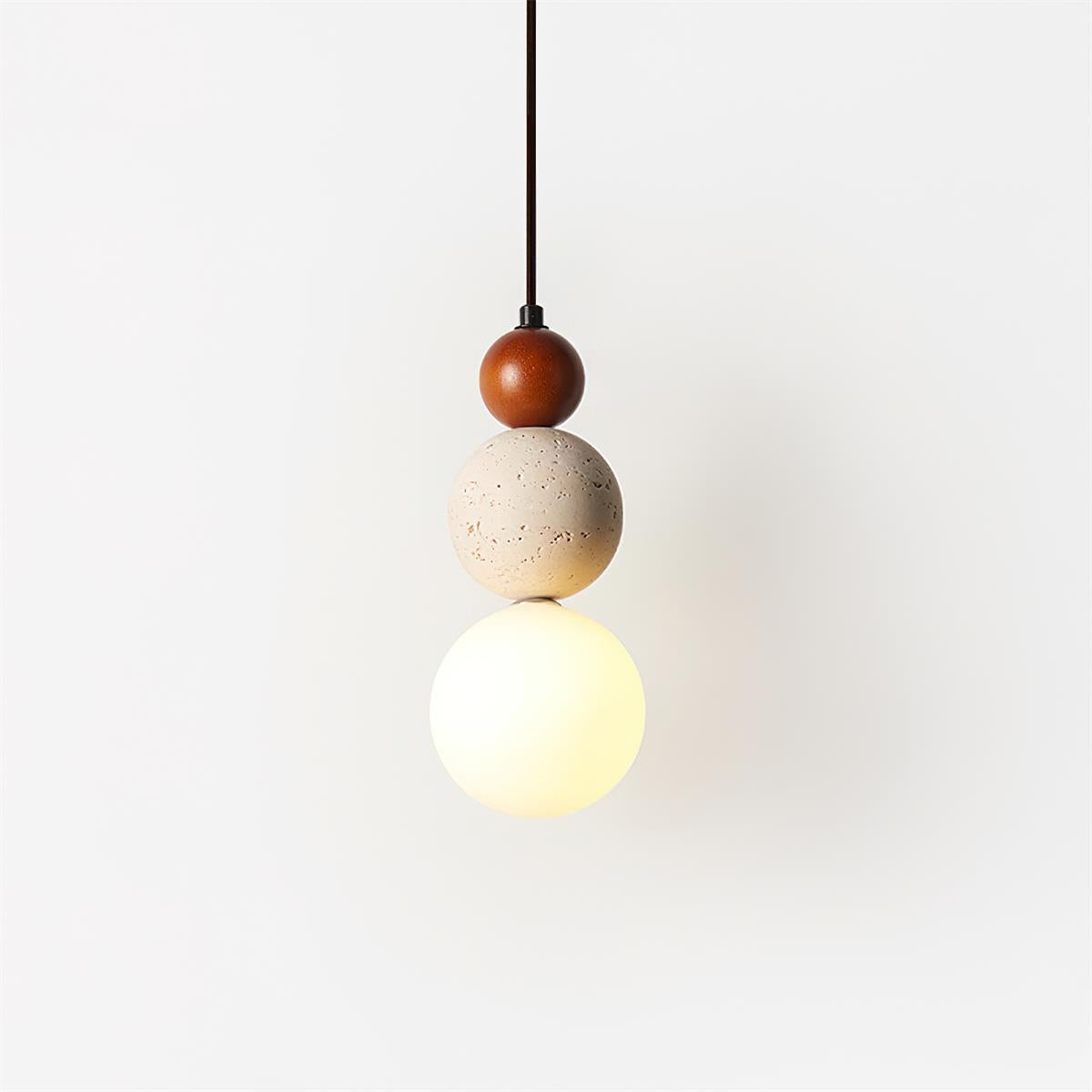 Trio Orb Travertine Pendant Lamp — product view 19