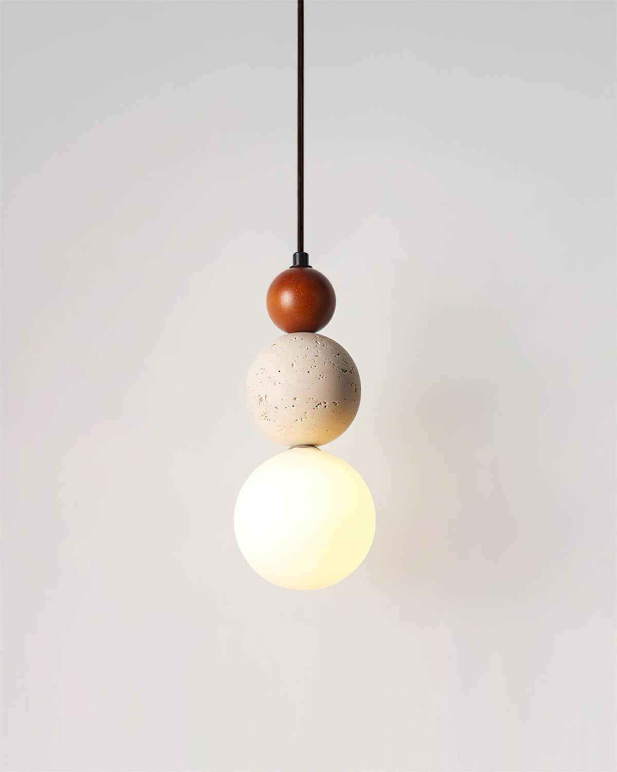 Trio Orb Travertine Pendant Lamp — product view 20