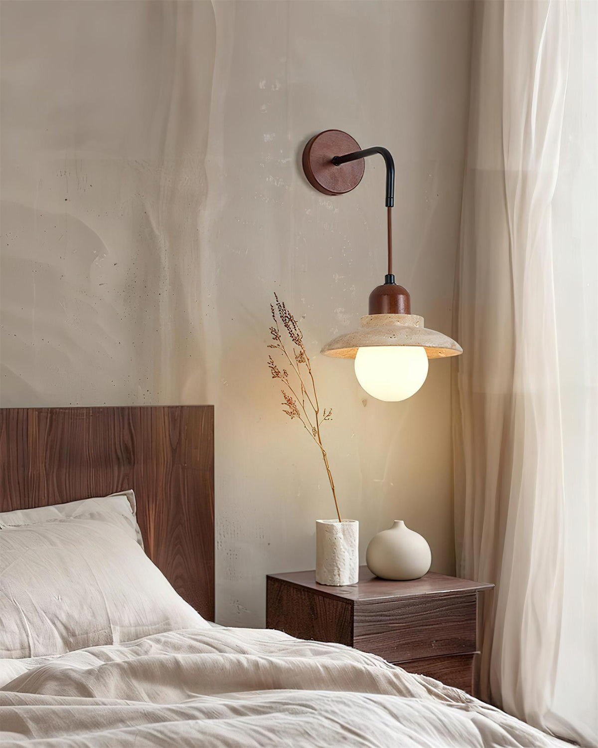 Brava Travertine Wall Lamp — product view 3