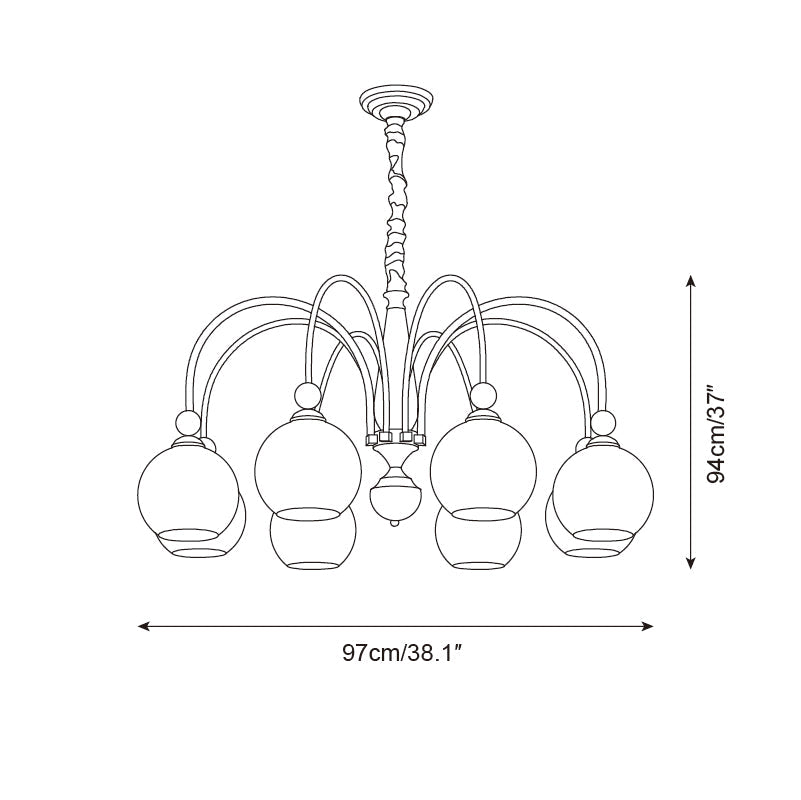 Solstice Glow Glass Chandelier — product view 7