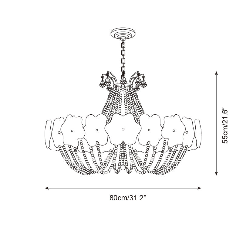 Greenlace Glass Chandelier — product view 7