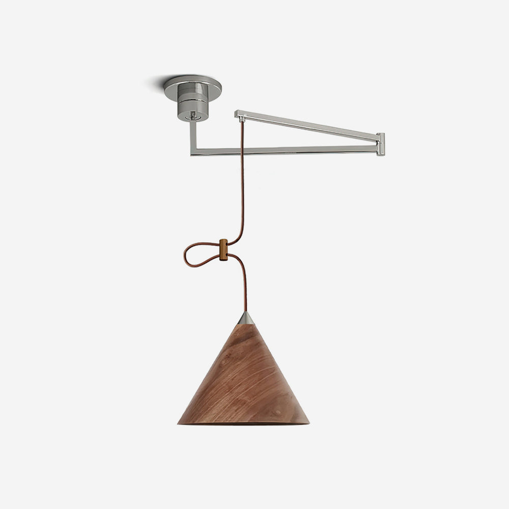 Conira Swing Arm Wood Pendant Lamp — product view 1