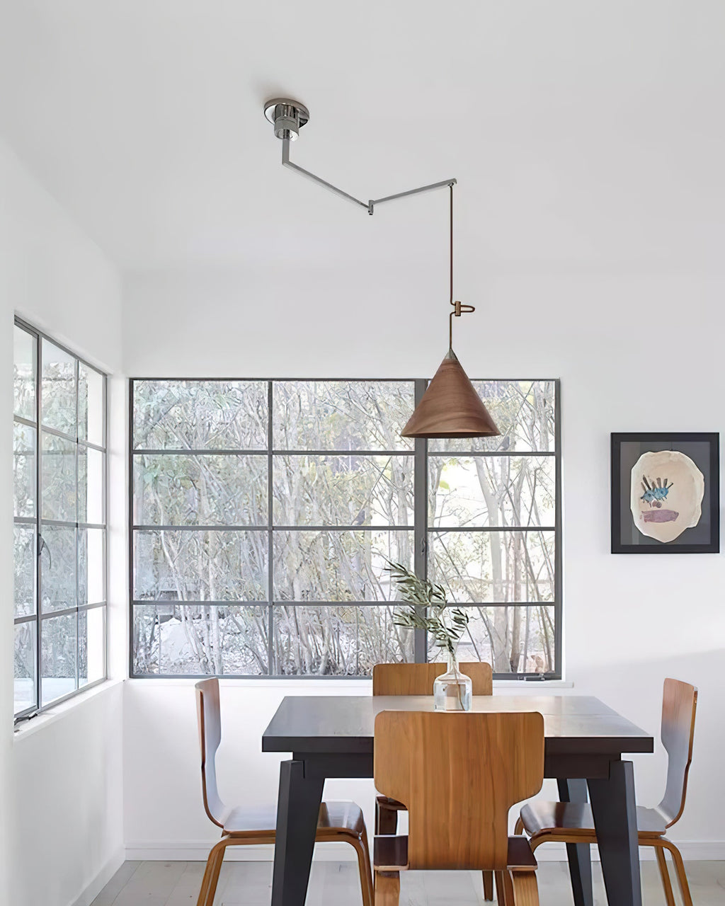 Conira Swing Arm Wood Pendant Lamp — product view 4