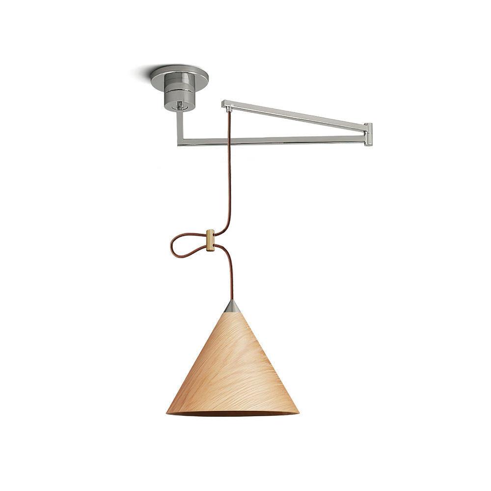Conira Swing Arm Wood Pendant Lamp — product view 9