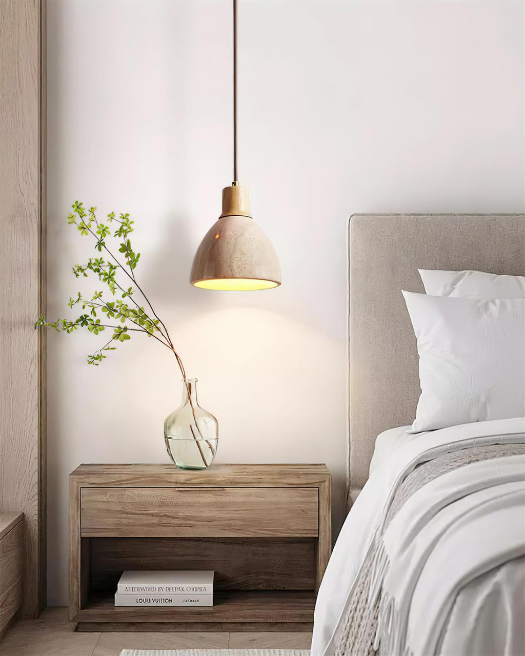 Soraya Travertine Pendant Lamp — product view 2
