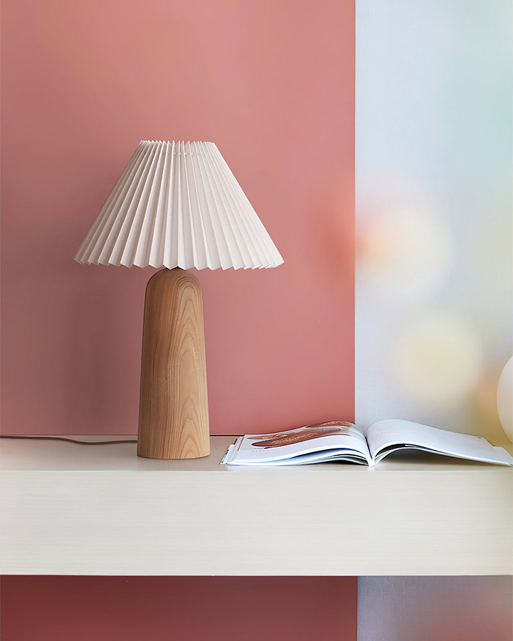 Sylvan Pleat Wood Table Lamp — product view 3