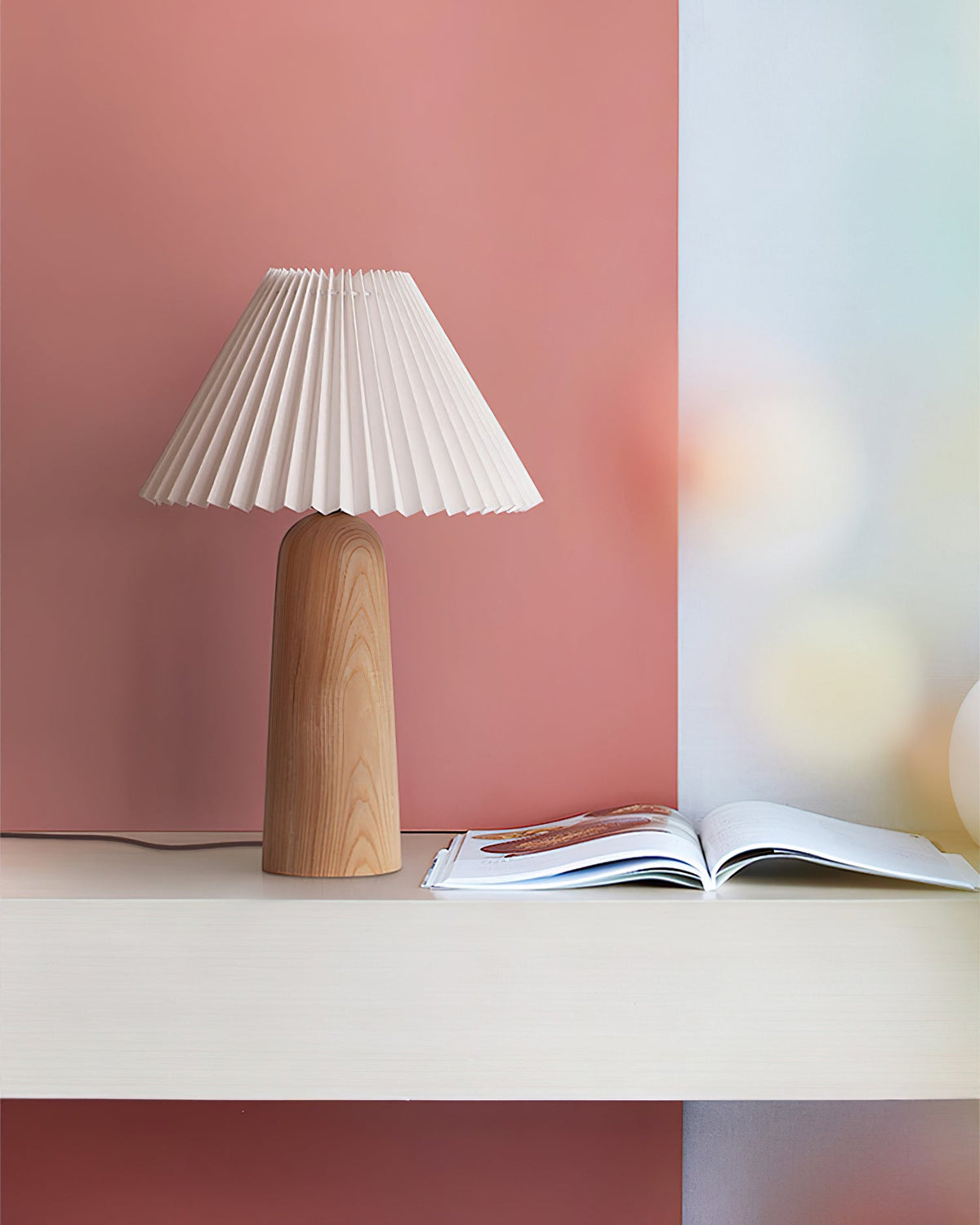 Sylvan Pleat Wood Table Lamp — product view 3