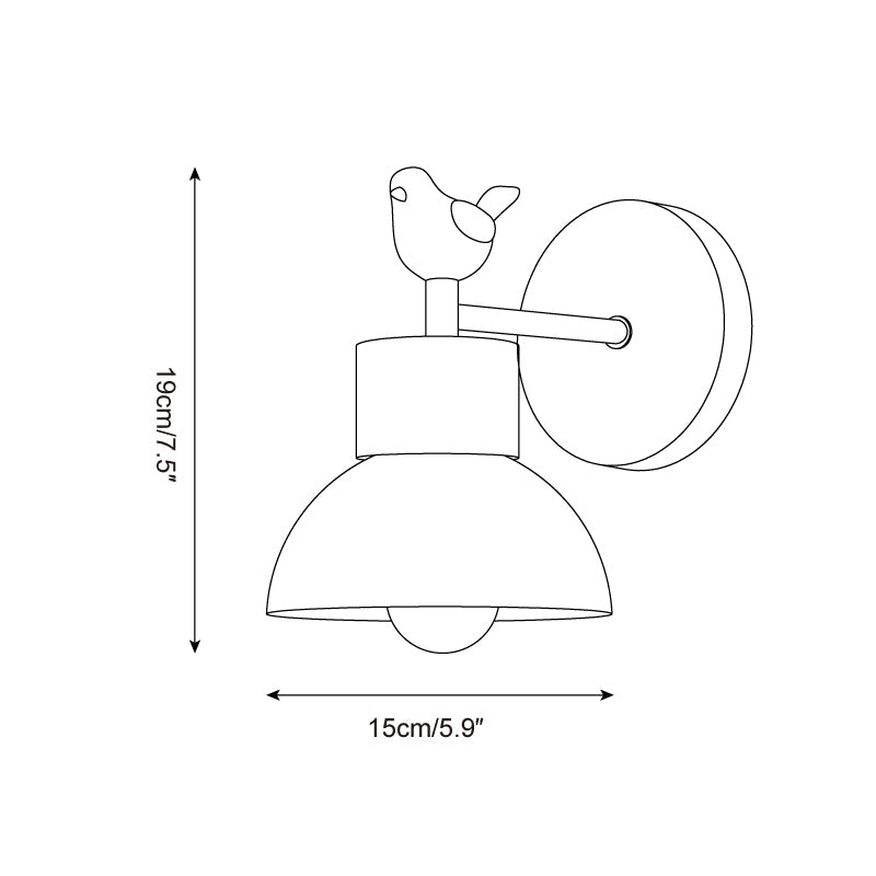 Colorato Bird Wood Wall Lamp — product view 5