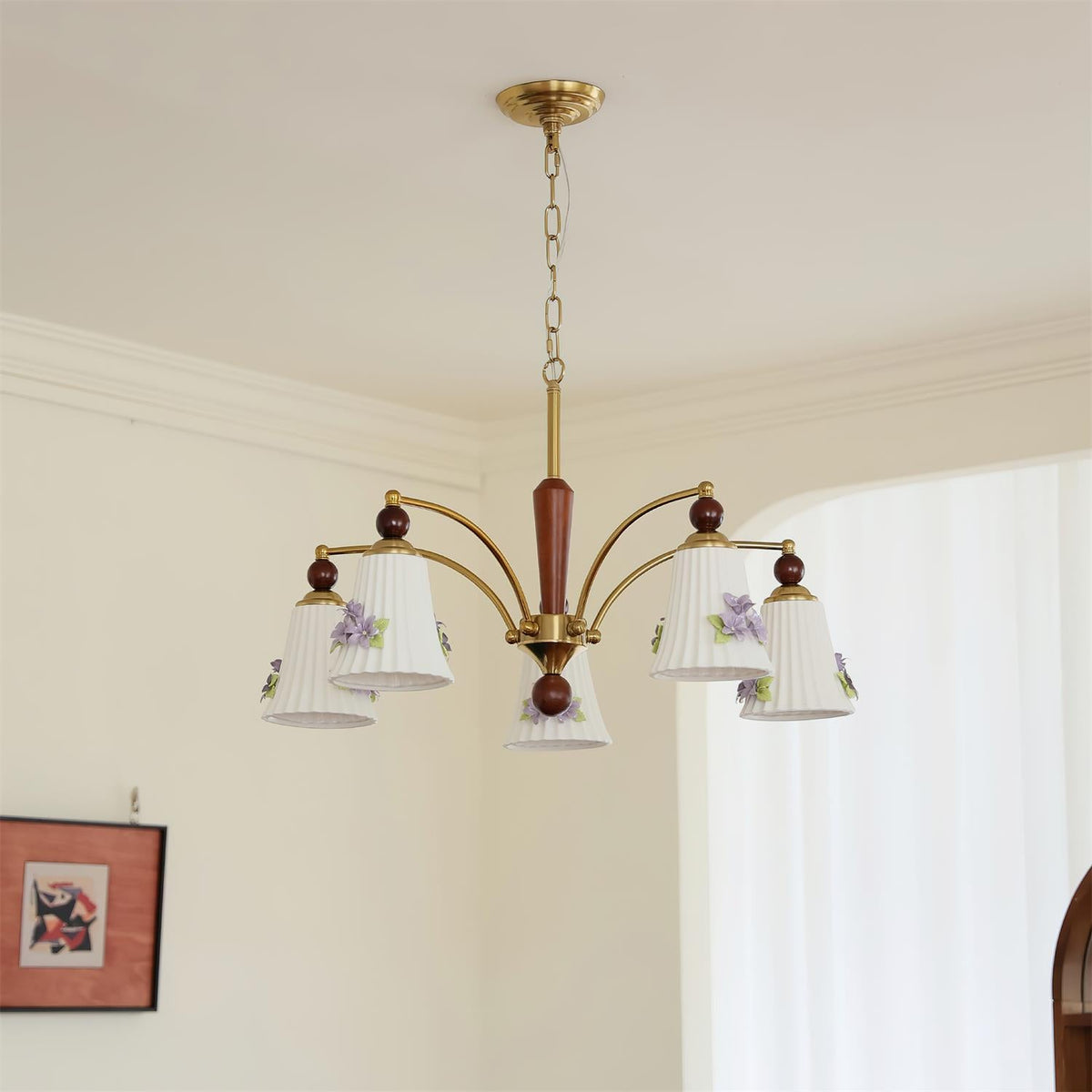 Fiorenta Wood Chandelier — product view 2