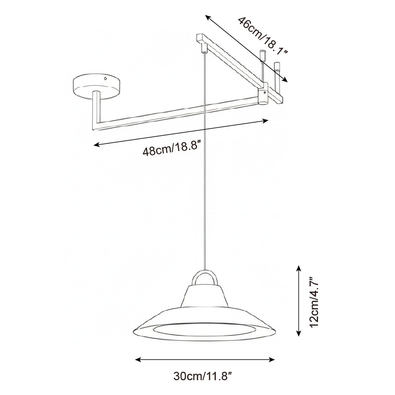 Morvia Swing Arm Metal Pendant Lamp — product view 5