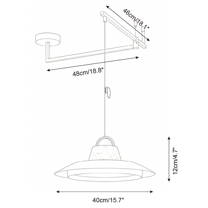 Morvia Swing Arm Metal Pendant Lamp — product view 6