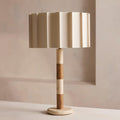 Pleated Grove Travertine Table Lamp — product view 2