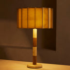 Pleated Grove Travertine Table Lamp — product view 3