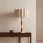 Pleated Grove Travertine Table Lamp — product view 7