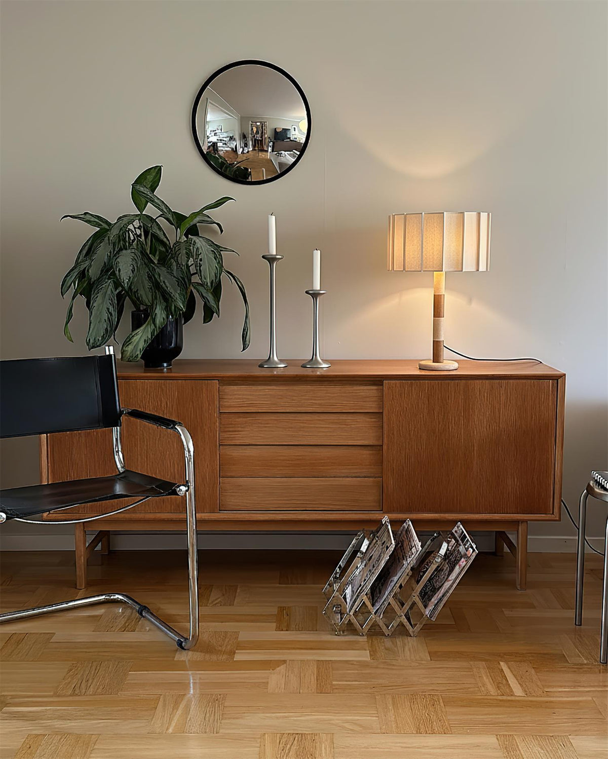 Pleated Grove Travertine Table Lamp — product view 15