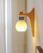 Wood Bracket Globe Wall Lamp — product view 2