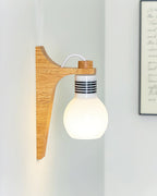 Wood Bracket Globe Wall Lamp — product view 3