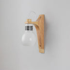 Wood Bracket Globe Wall Lamp — product view 4