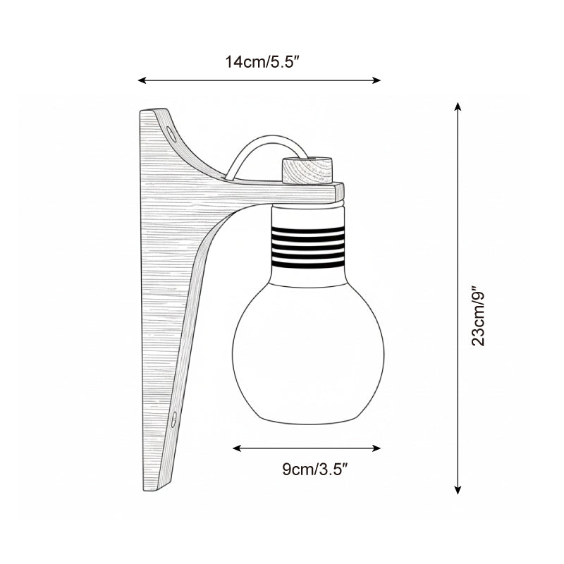 Wood Bracket Globe Wall Lamp — product view 5