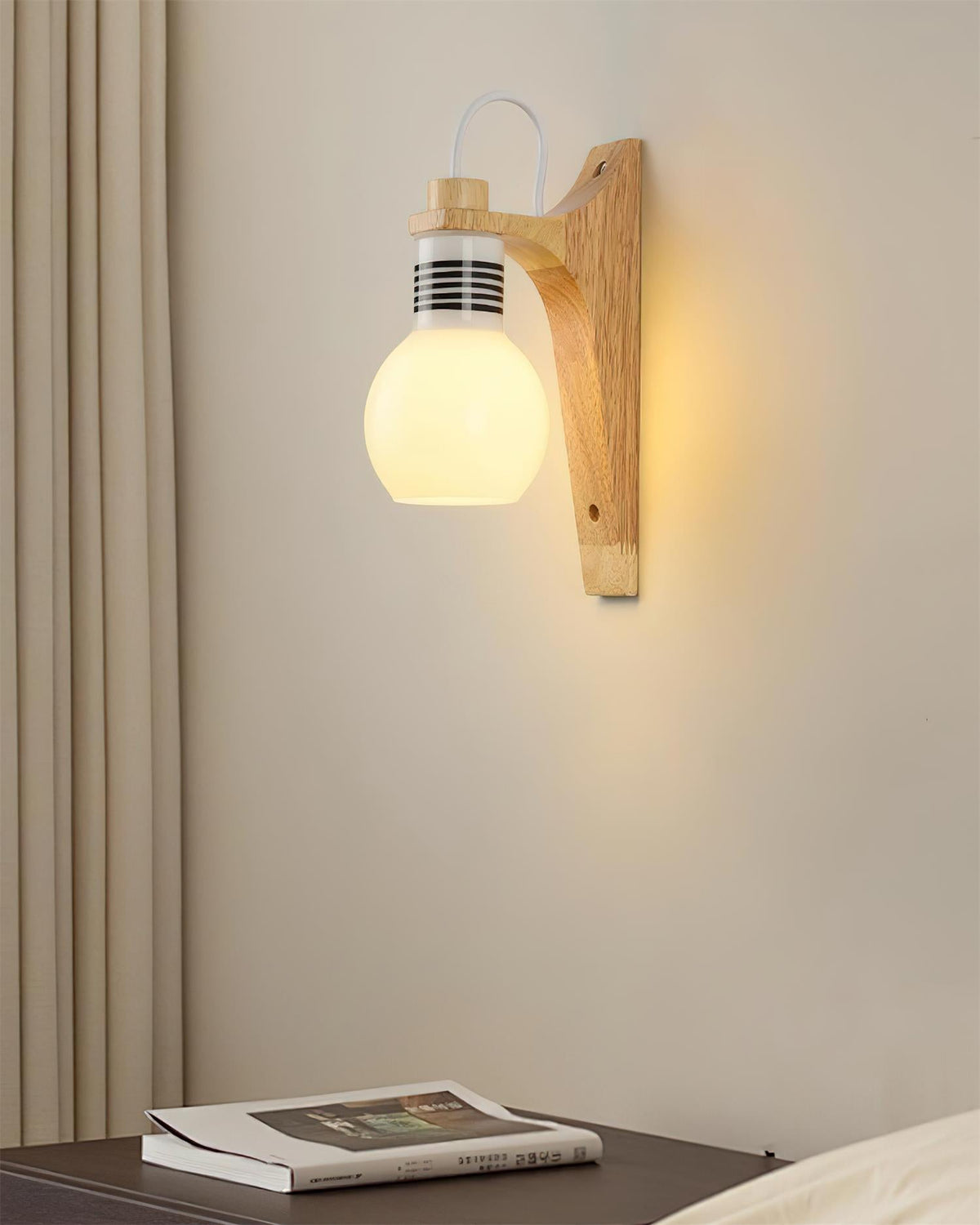 Wood Bracket Globe Wall Lamp — product view 9