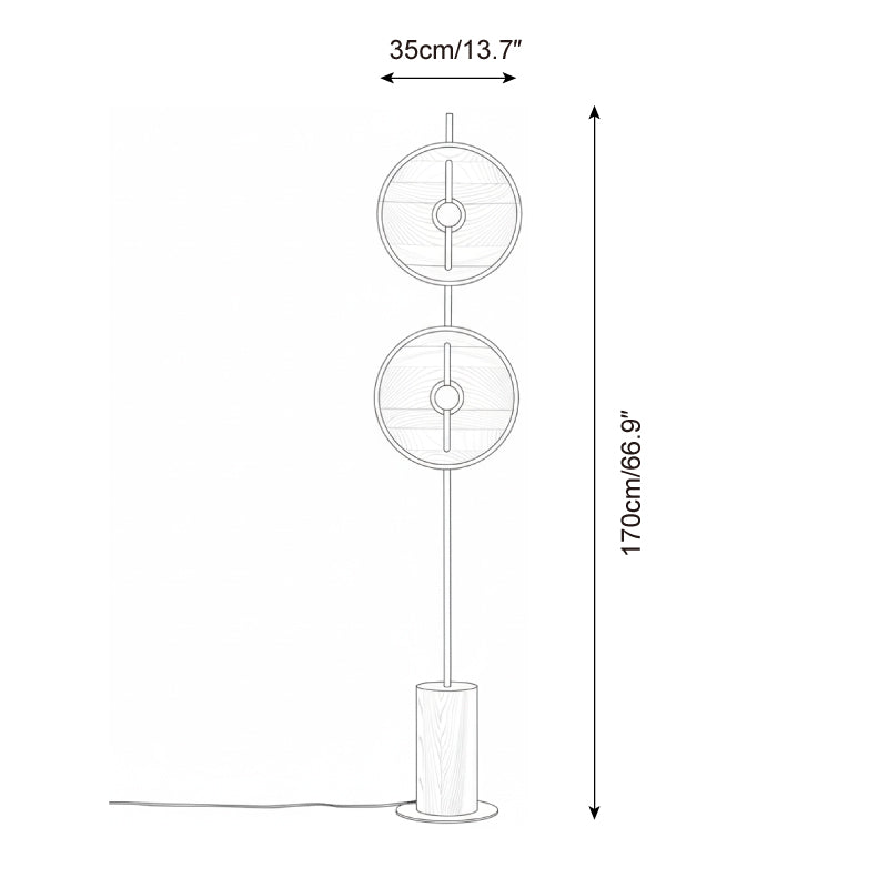 Twin Disc Wood Floor Lamp — product view 5
