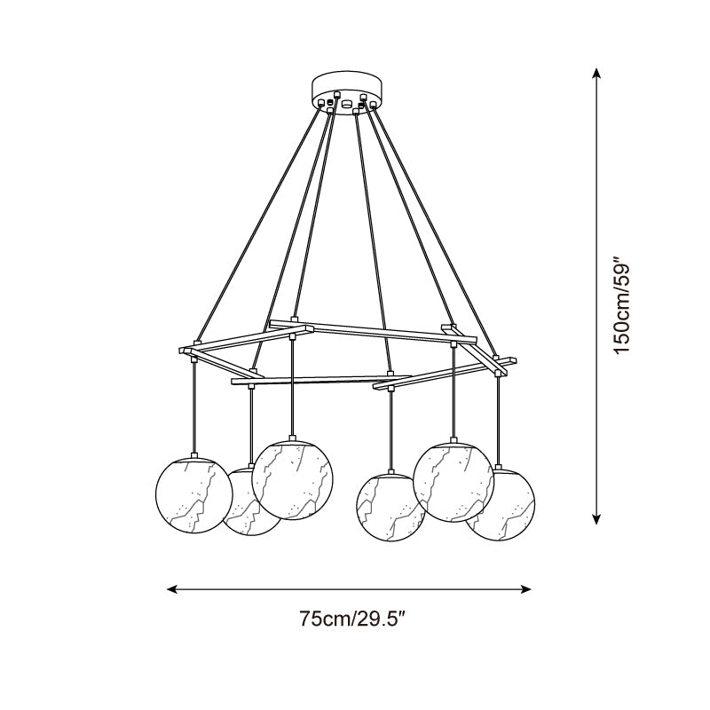 Miira Alabaster Chandelier — product view 6