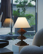 Wooden Tower Wood Table Lamp — product view 3