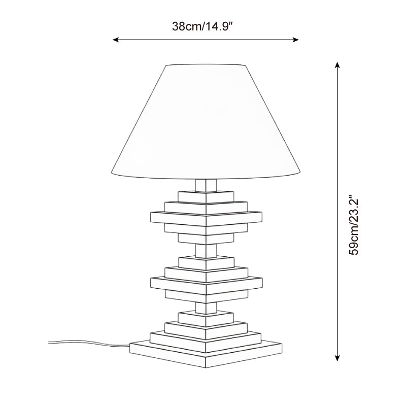 Wooden Tower Wood Table Lamp — product view 5