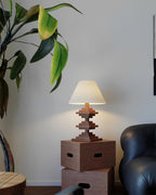 Wooden Tower Wood Table Lamp — product view 6