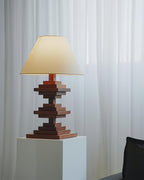 Wooden Tower Wood Table Lamp — product view 9