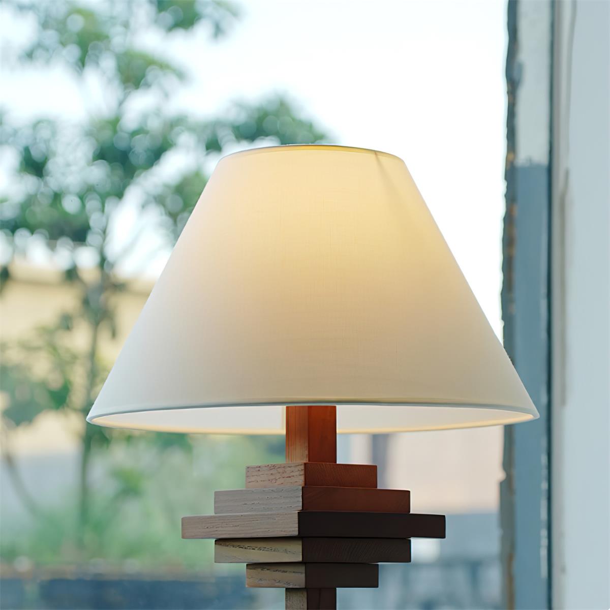 Wooden Tower Wood Table Lamp — product view 12