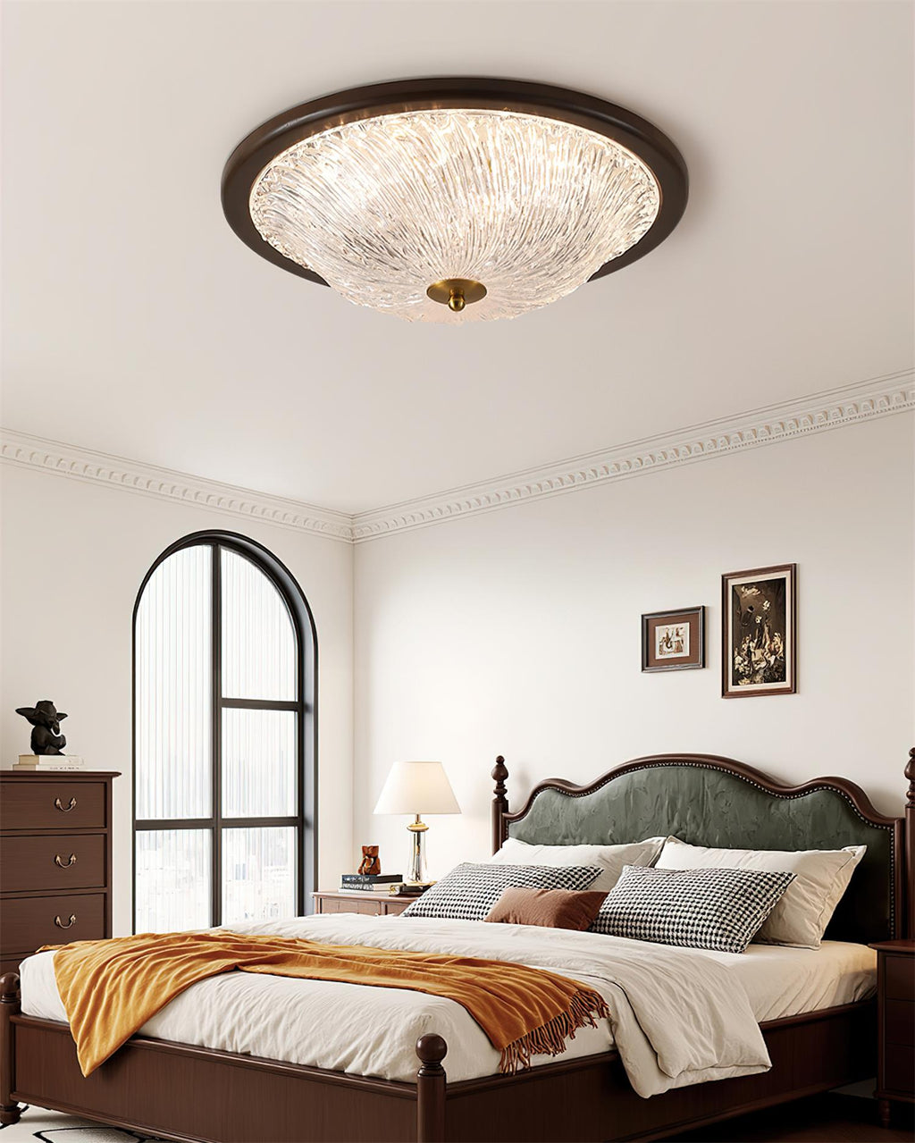 Frostwave Ripple Wood Ceiling Lamp — product view 8