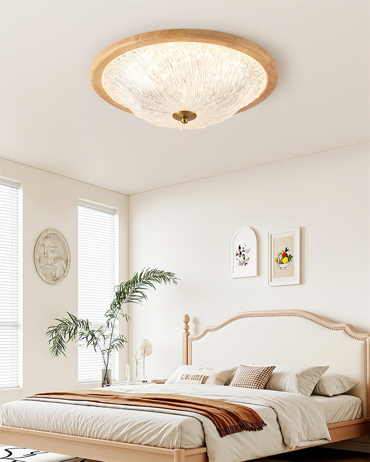 Frostwave Ripple Wood Ceiling Lamp — product view 9