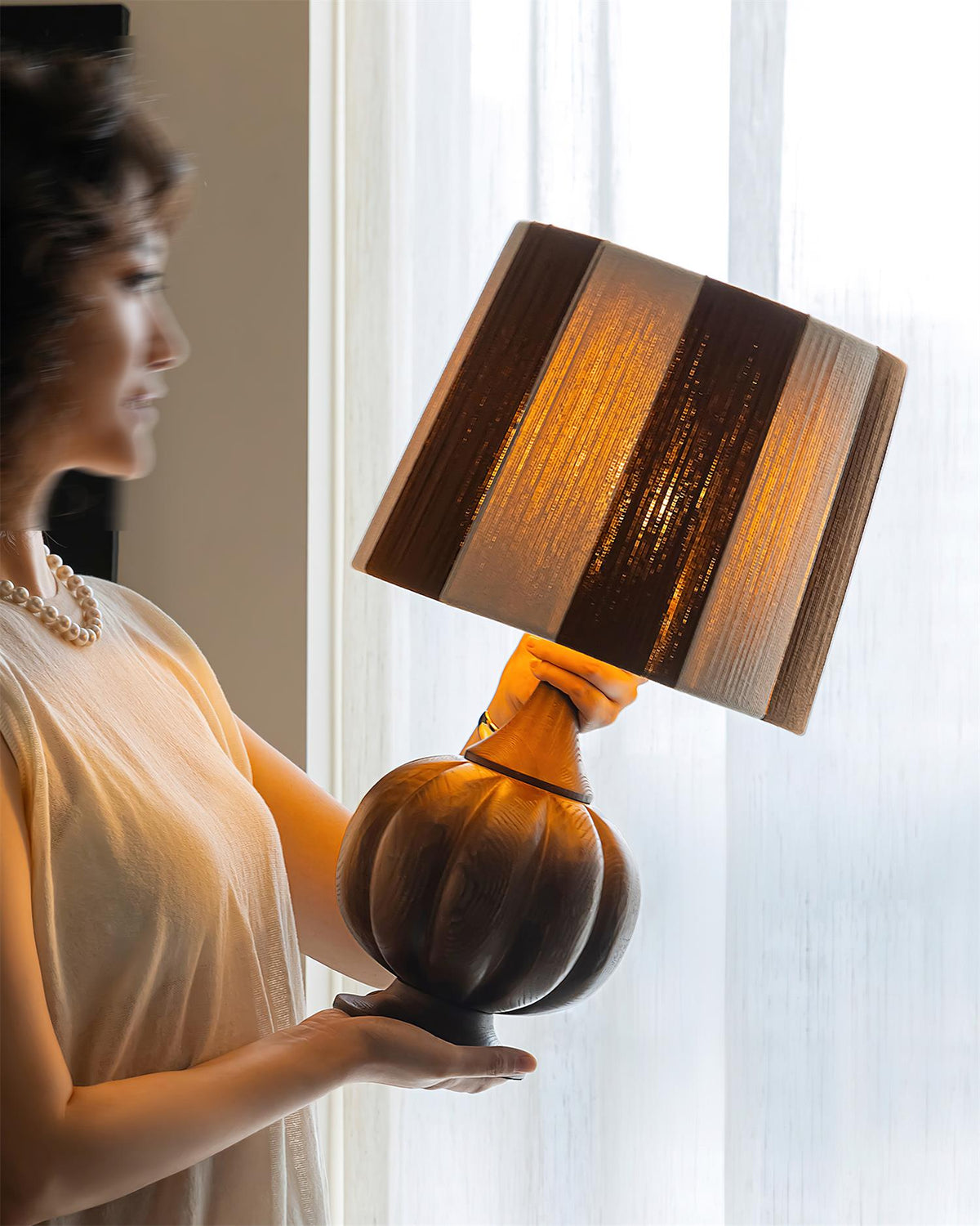 Harmony Stripe Wood Table Lamp — product view 8