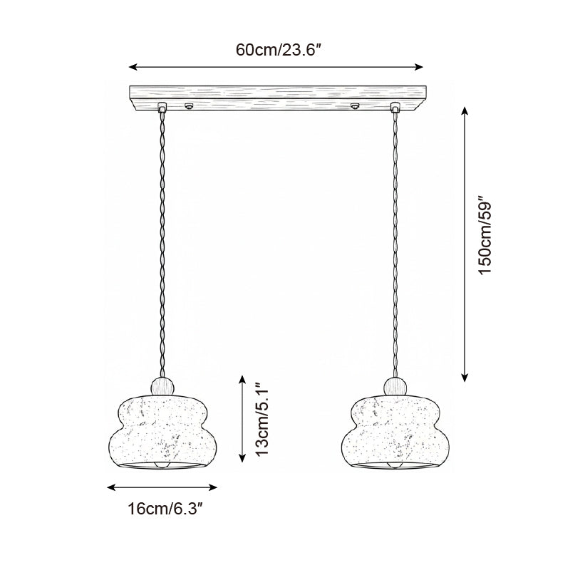 Cava Stack Travertine Pendant Lamp — product view 6
