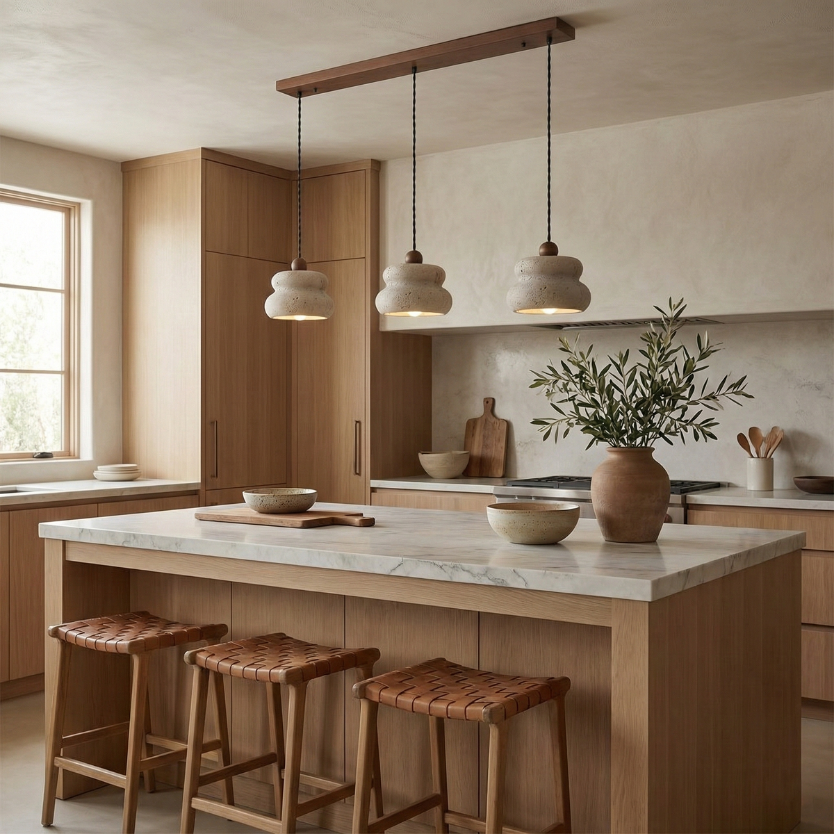 Cava Stack Travertine Pendant Lamp — product view 9