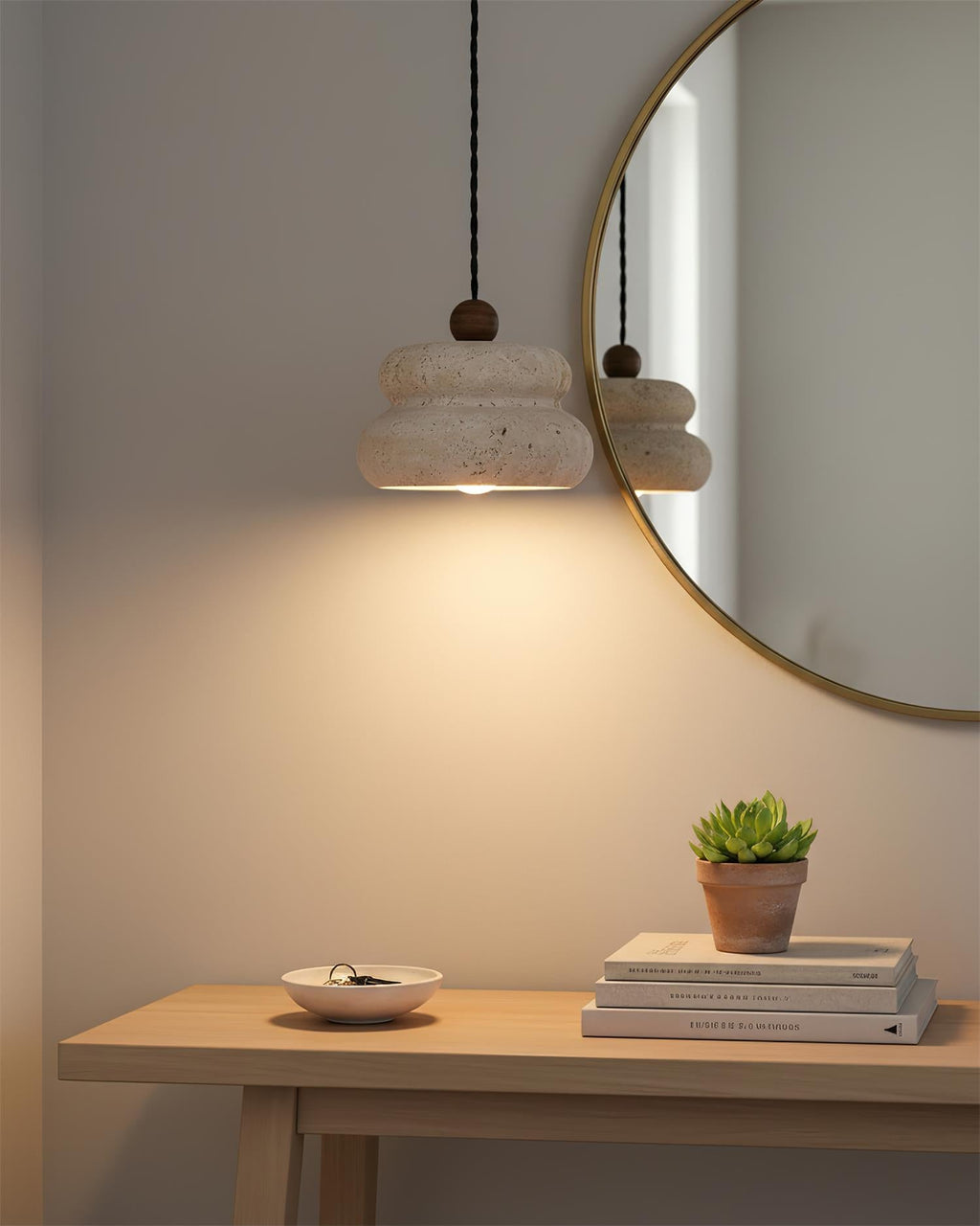 Cava Stack Travertine Pendant Lamp — product view 10