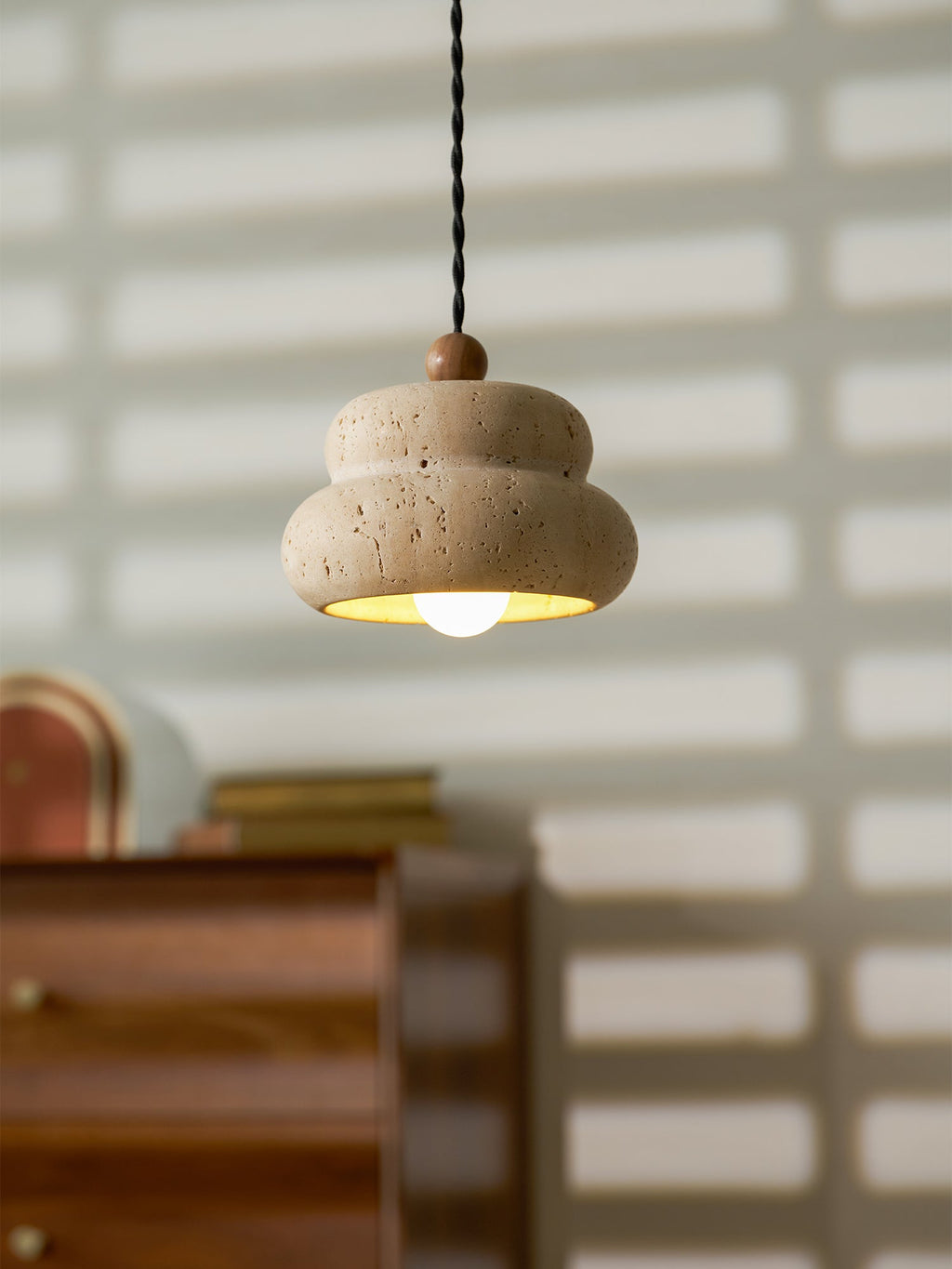Cava Stack Travertine Pendant Lamp — product view 15