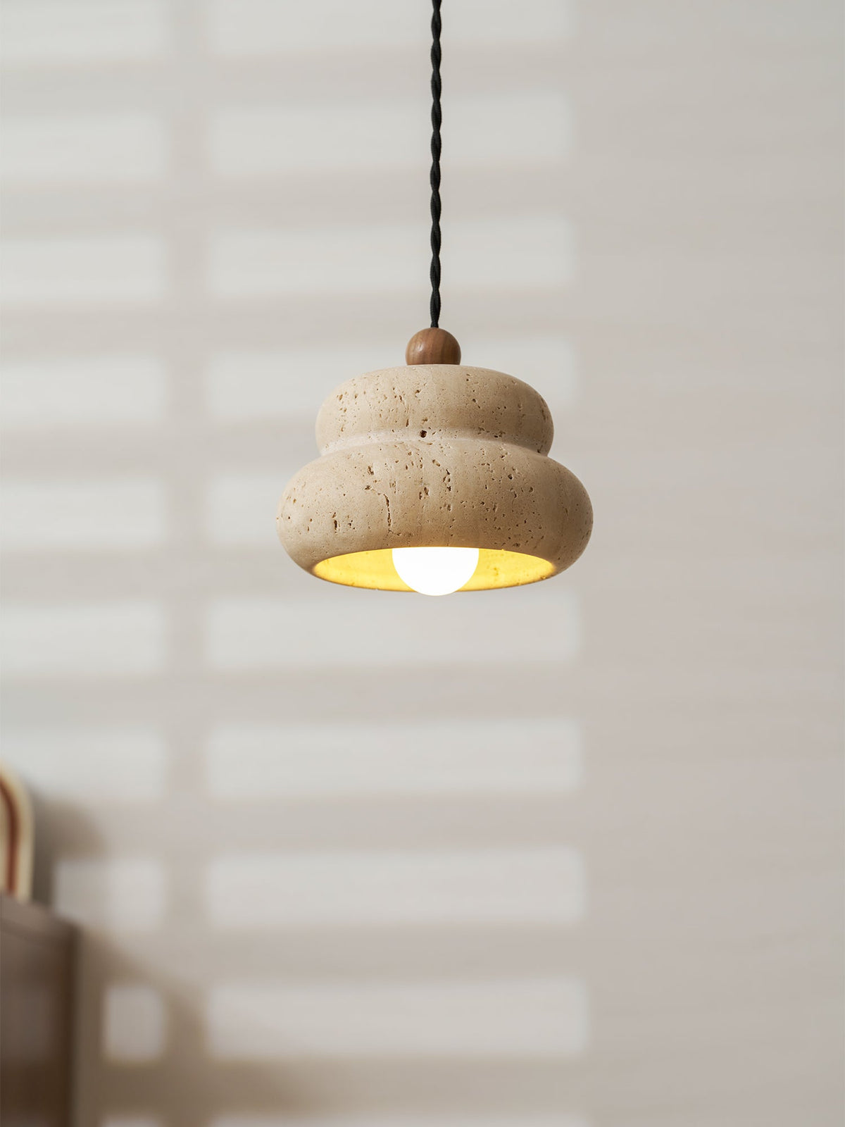Cava Stack Travertine Pendant Lamp — product view 16