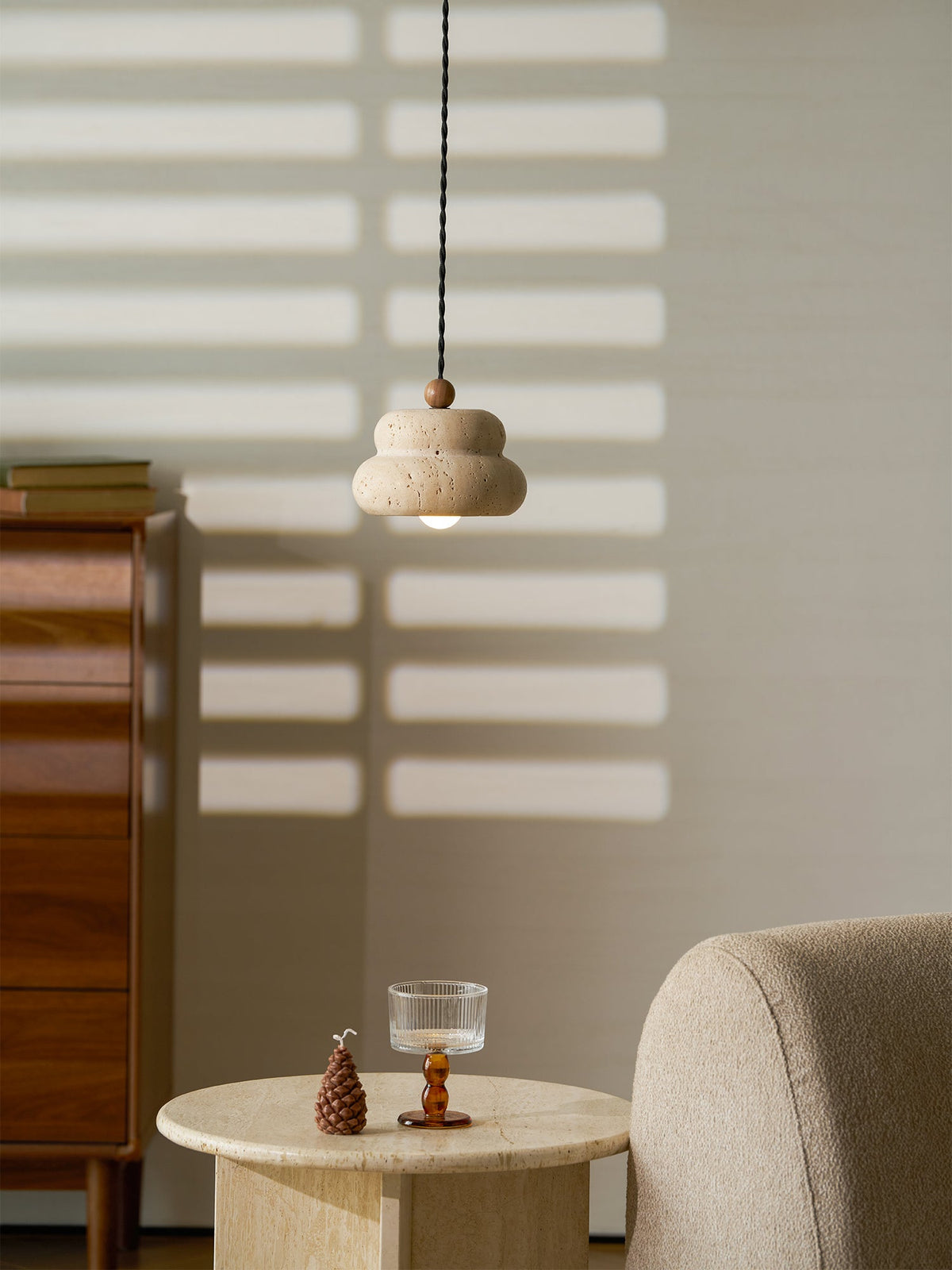Cava Stack Travertine Pendant Lamp — product view 22