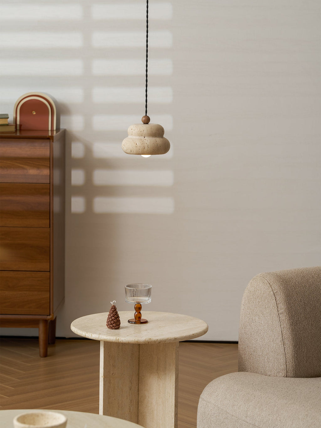 Cava Stack Travertine Pendant Lamp — product view 25