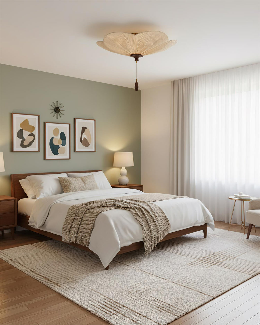Velvet Leaf Wood Ceiling Lamp — product view 2