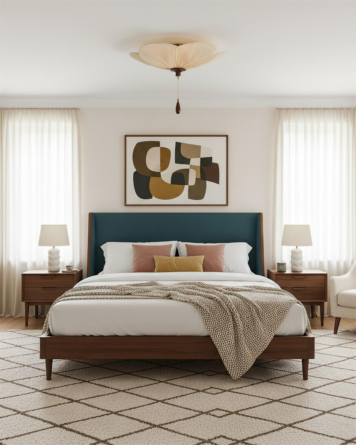 Velvet Leaf Wood Ceiling Lamp — product view 3