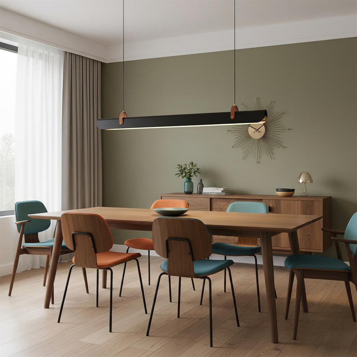 Bandolier Line Wood Chandelier — product view 4