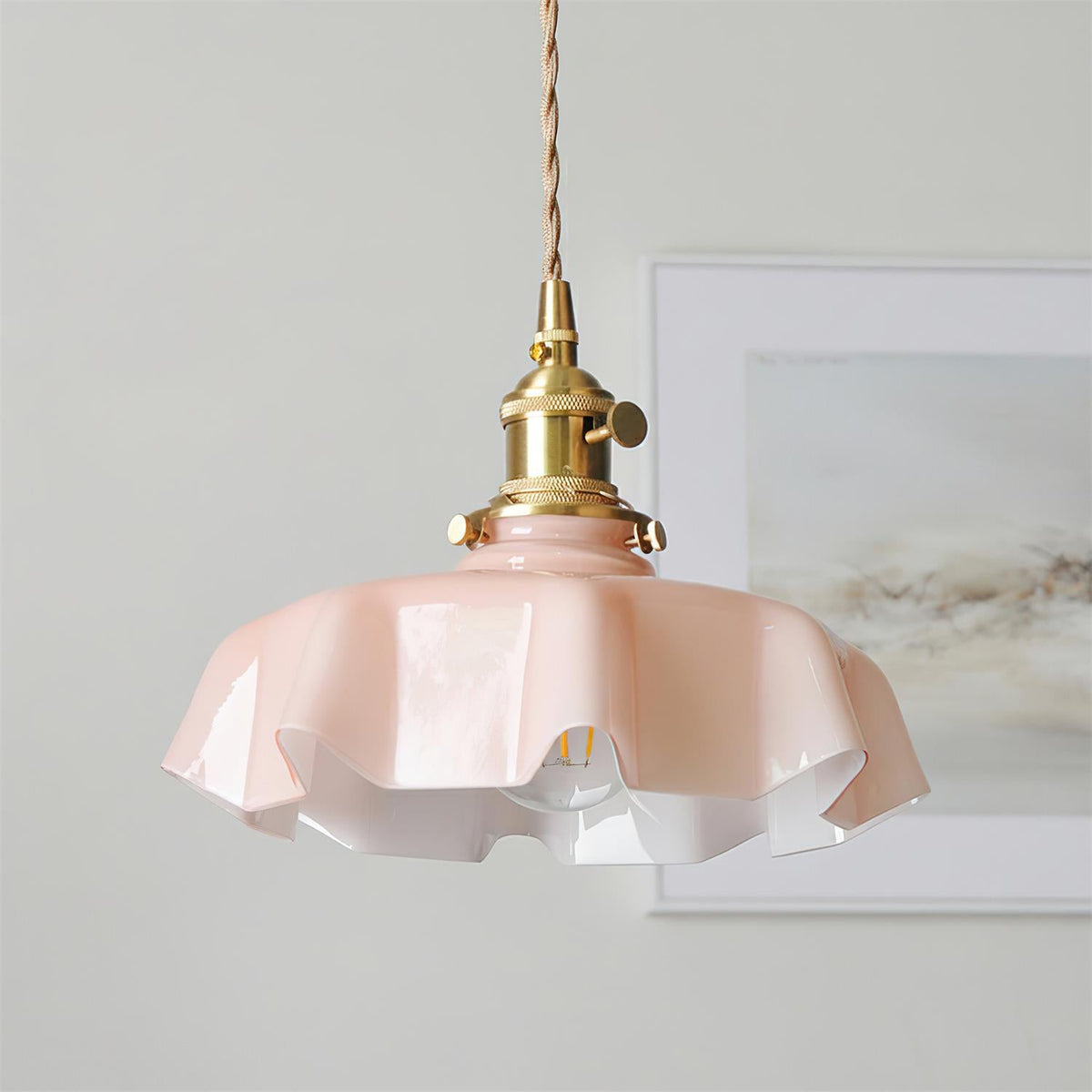 Skirted Ripple Glass Pendant Lamp — product view 5