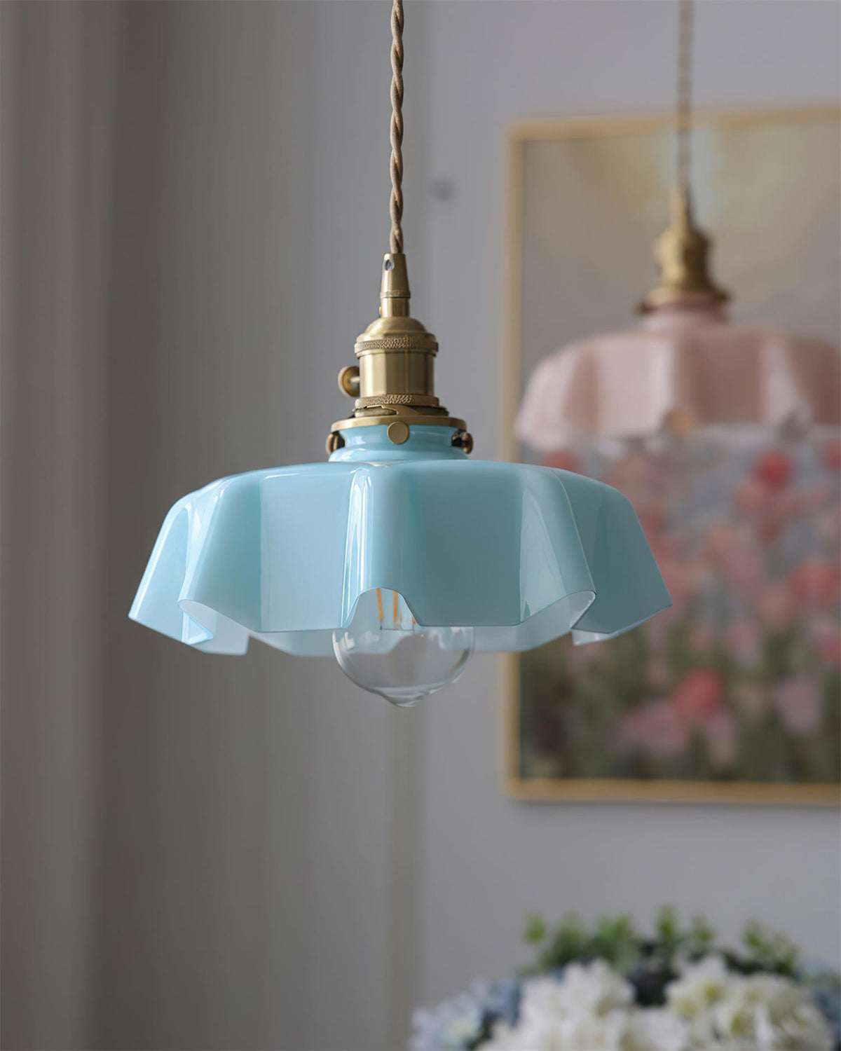 Skirted Ripple Glass Pendant Lamp — product view 7
